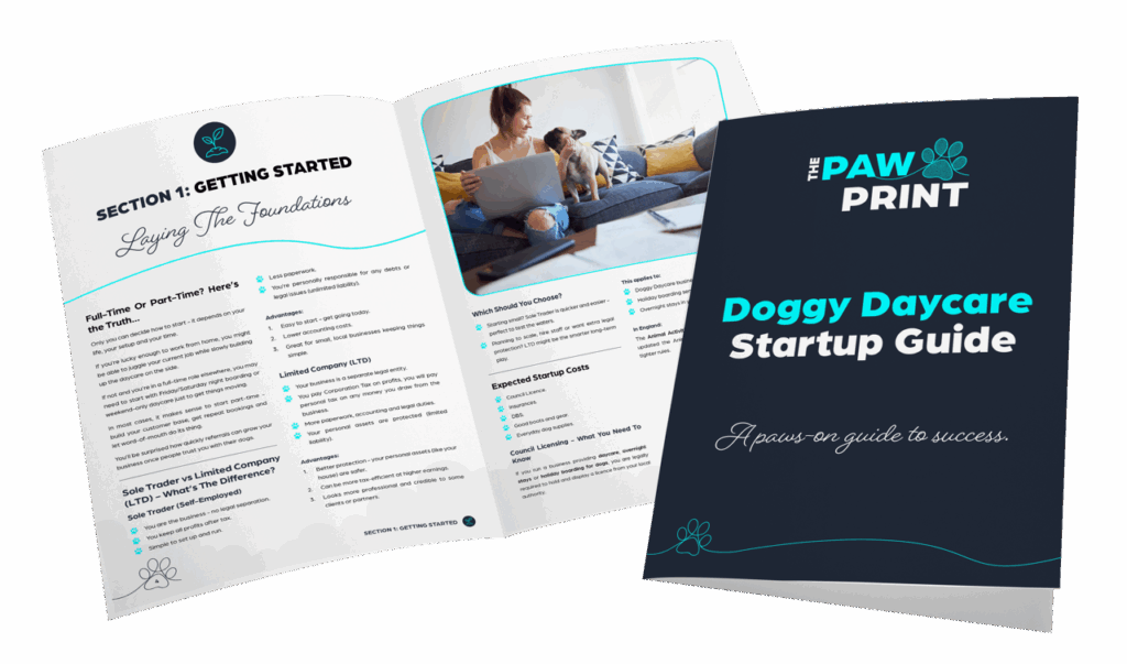 alt=“start a doggy daycare with The Paw Print Manual”